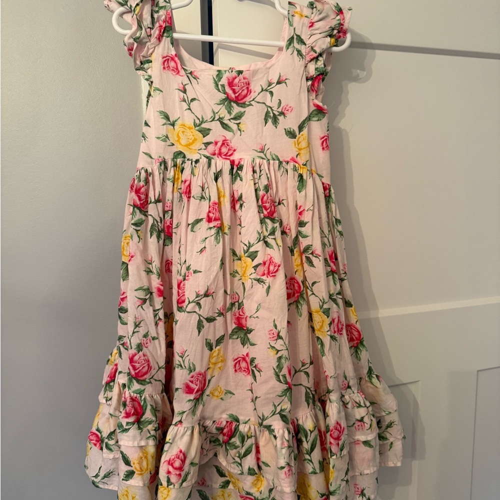 Janie and Jack Pink Ruffled Sundress with Cap Sleeves